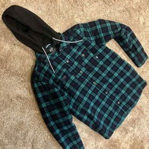 SAGA Teal & Black Plaid Workwear Jacket